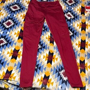 NWOT PINK Victoria's Secret Red Cargo Leggings